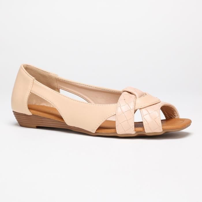 Ballerines peep toes rose nude Rose - Cdiscount Chaussures