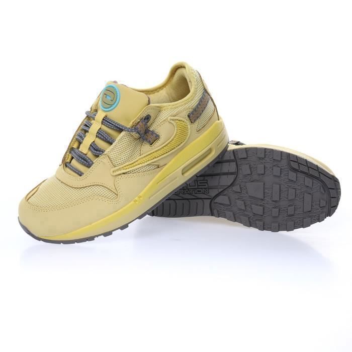 Baskets Travis Scott x Nike AIRMAX 1 Jaune Homme et Femme Jaune Cdiscount Chaussures