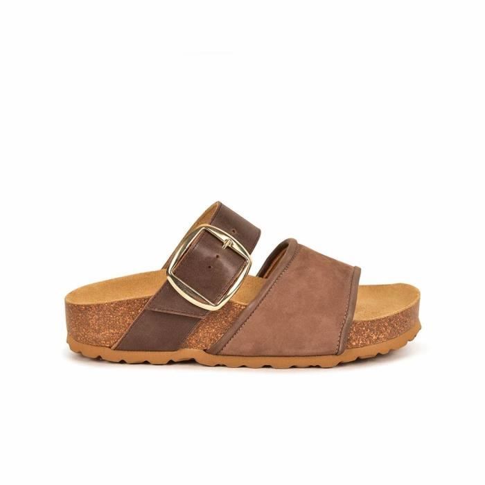 Sandales femme Pataugas Lula MIX NU F2I chocolat 39 Chocolat