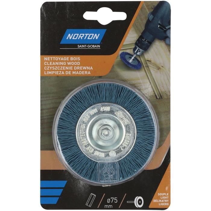 Brosse perceuse circulaire nylon bleu 75 Norton