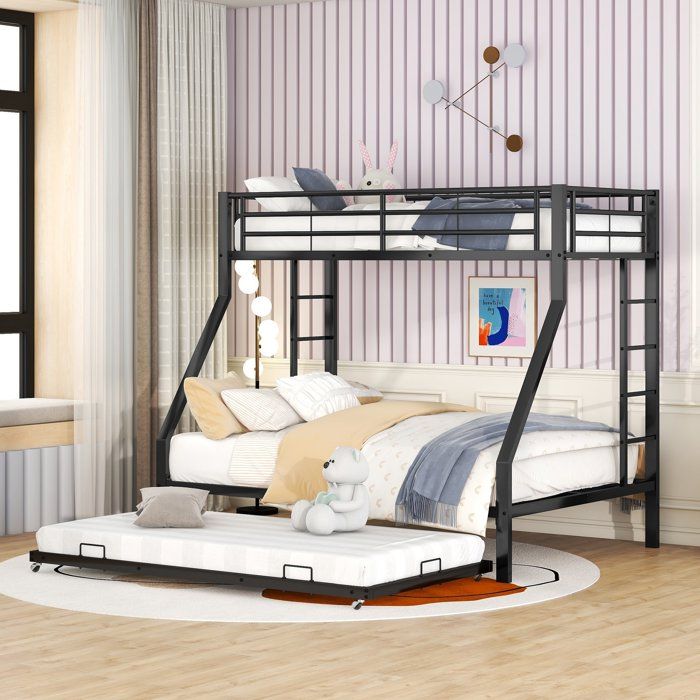 Lit Superposé 2 Places Adulte En Bois - Sans Matelas, Couleur Grise - Occasion, Fonctionnel