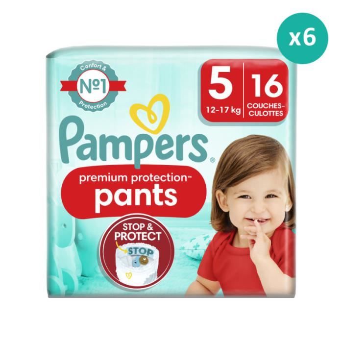 Couches-Culottes Premium Protection Taille 5 - Pampers - x16 - Mixte - Blanc - Petit format