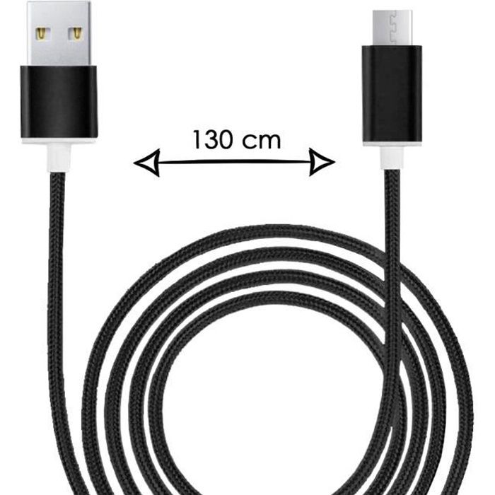 Huawei P smart 2019 Câble Micro USB Noir 1M Chargeur Compatible Sync de données