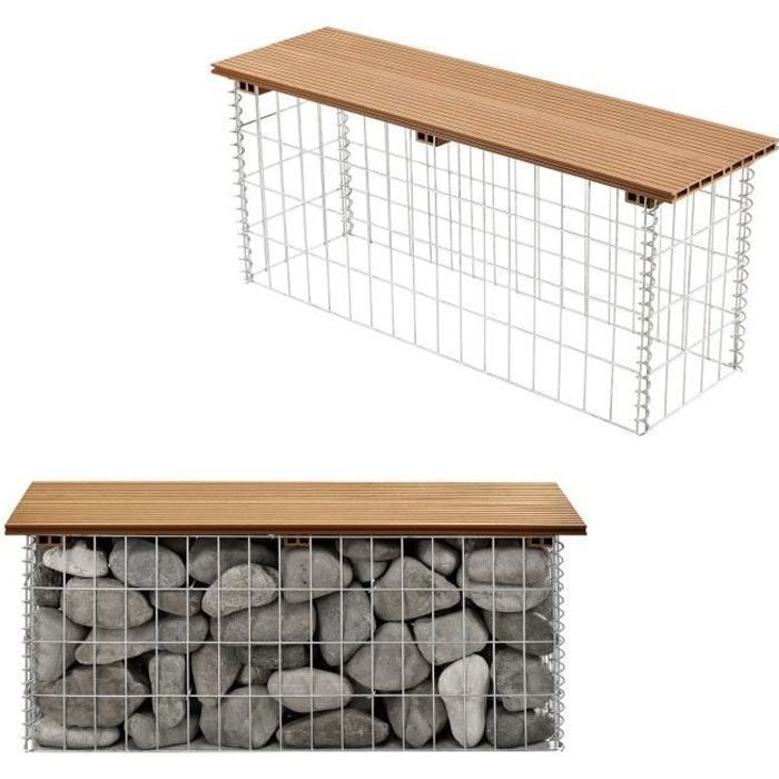 WPC banc du jardin gabion marron clair (teck)