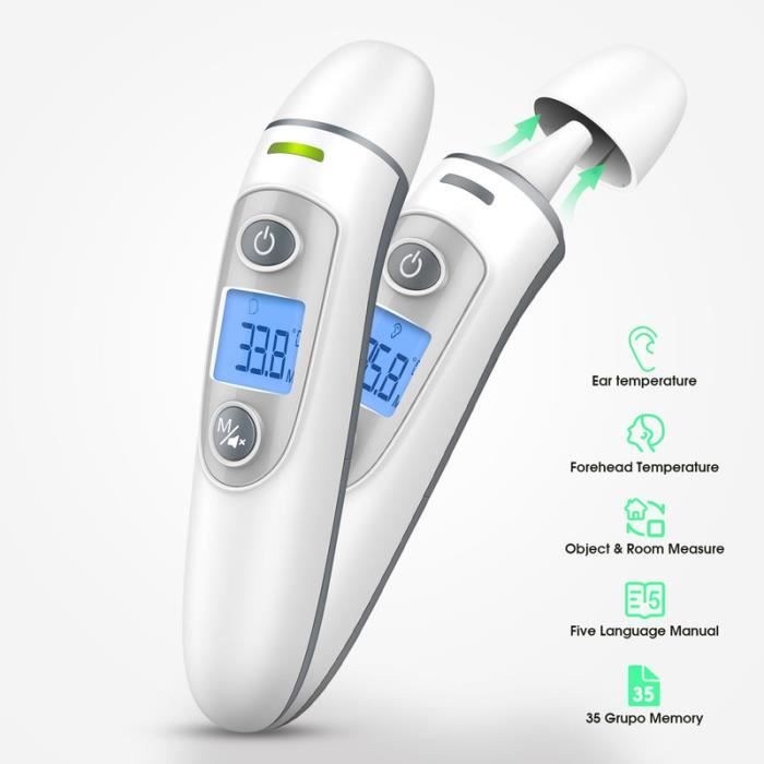 Thermomètre Frontal Sans Contact - Bébé Et Adulte - Précision Rapide, Mémoire 10 Mesures