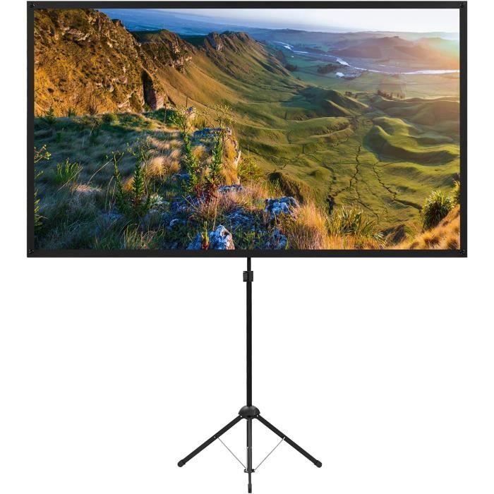 Écran Projection Extérieur 80 Pouces 16:9 Avec Support - Gain élevé, Résistant Au Vent, Pour Home Cinéma Jardin