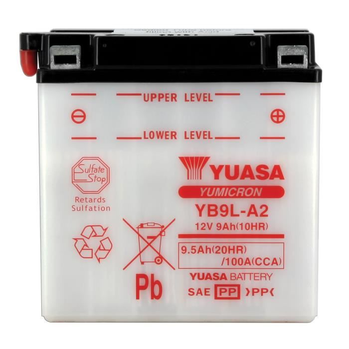 YUASA - Batterie Moto 12V Avec Entretien Sans Pack Acide Yb9L-A2