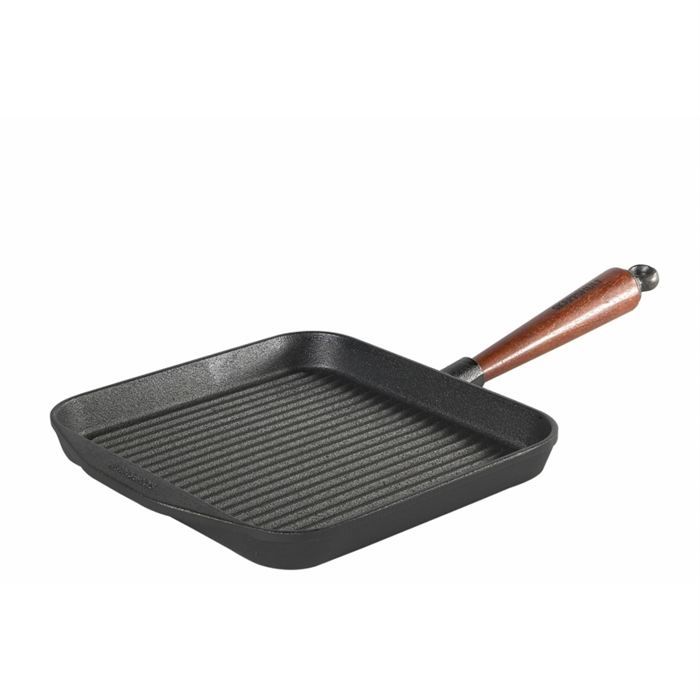 Poêle à Griller Carré 24 Cm Avec Couvercle - Revêtement Anti-adhésif Pierre Médicale - Poignée Amovible - Compatible Induction - 8