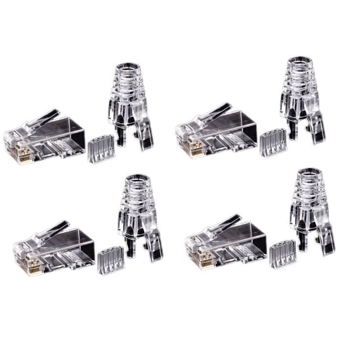 Sumind 50 Pièces Connecteurs RJ45 Cat6 Blindés 8P8C Pour Câble STP Ethernet