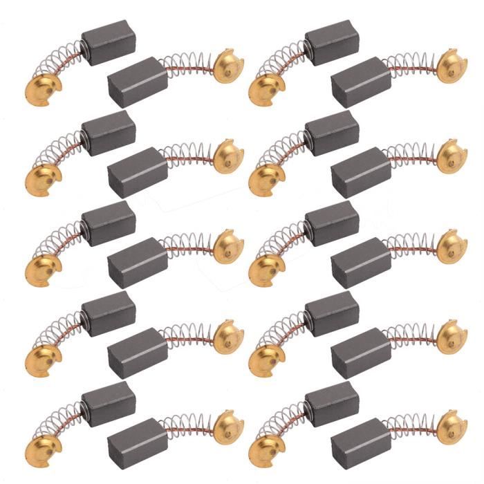 Balais Charbon 16x13x6mm 10 Balais En Carbone Pour Moteurs Électriques - 16x13x6mm - Pour Meuleuse, Scie, Perceuse Balais Carbone Outillage