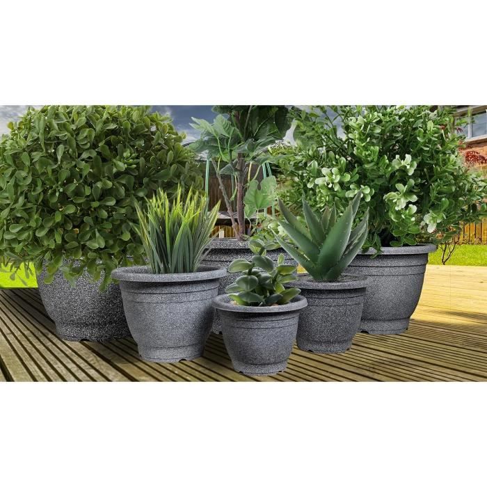 Lot De 5 Soucoupes Pour Pots De Fleurs CUEMOON - Noir, 30 Cm - Pour Intérieur Et Extérieur Protection Sol Humidité