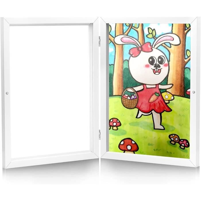 Cadre A4 Pour Dessins D'enfants - Stocke Jusqu'à 150 œuvres - Cadre Mural Interchangeable Avec Fermeture Magnétique