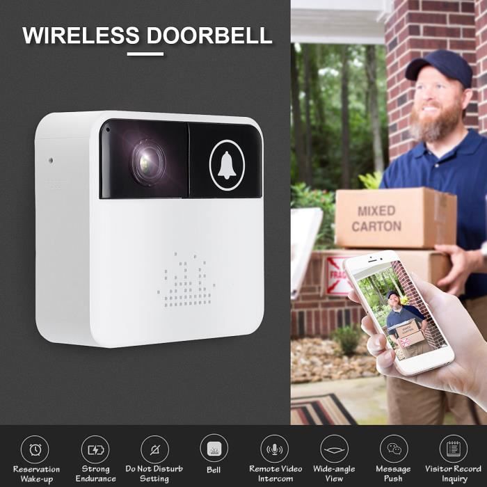 Intelligente Wifi Sonnette Sans Fil Interphone Caméra Surveillance à Distance Téléphone Vidéo Sécurité Maison
