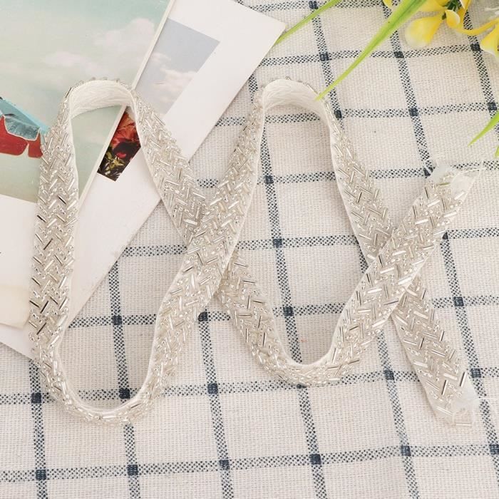 Bordure en dentelle de nylon extensible blanche pour accessoires de