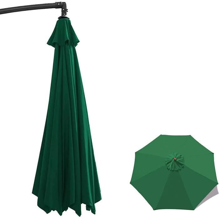 Mendler Toile De Rechange Parasol Déporté 3x3m Vert Foncé - Housse Résistante UV Et Pluie
