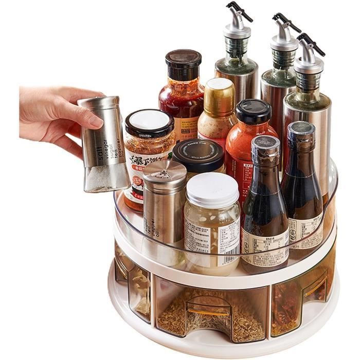 Chariot De Cuisine 5 Niveaux - Rangement Rotatif Avec Roulettes - Acier - 6