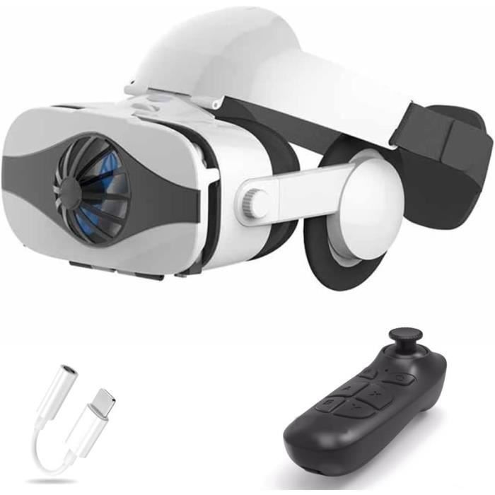 Casque VR Immersif Avec Contrôleurs & Écouteurs - Compatible IOS/Android 4.7-7.2" - Expérience 3D Cinéma & Jeux
