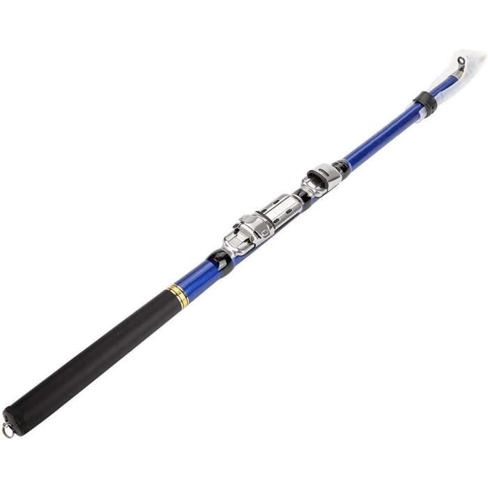 Canne à Pêche Sur Glace GudGmtoy 60cm - Double Pointe Carbone Avec Moulinet Rotatif Pour Eau Douce/Salée