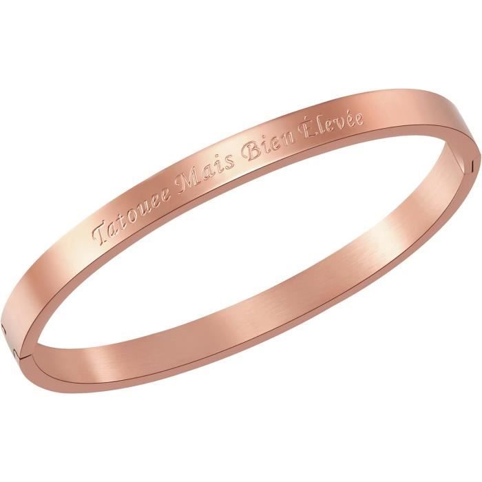 Bracciale Messaggio In Acciaio Inox Per Donna - Regalo Amicizia Mamma - Diametro 6,3 Cm