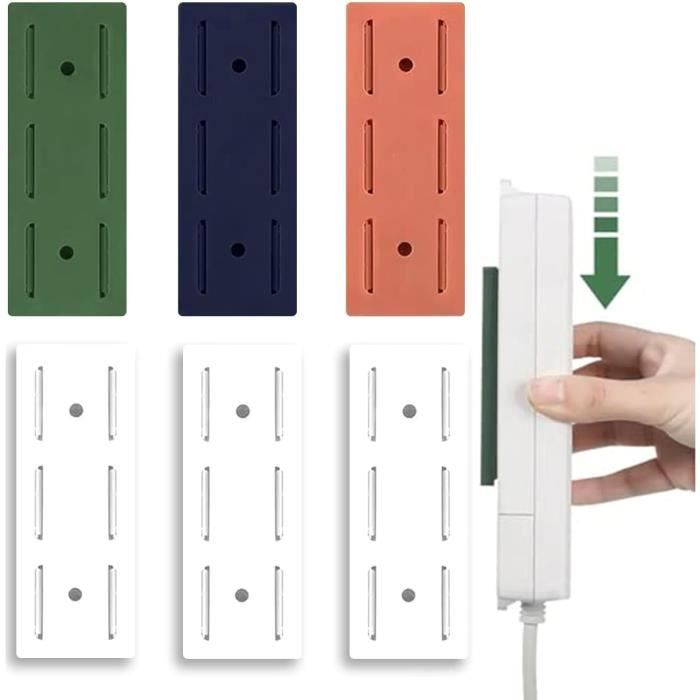 Lot De 4 Supports De Prise Adhésifs Sans Perçage Fixateur Mural Pour