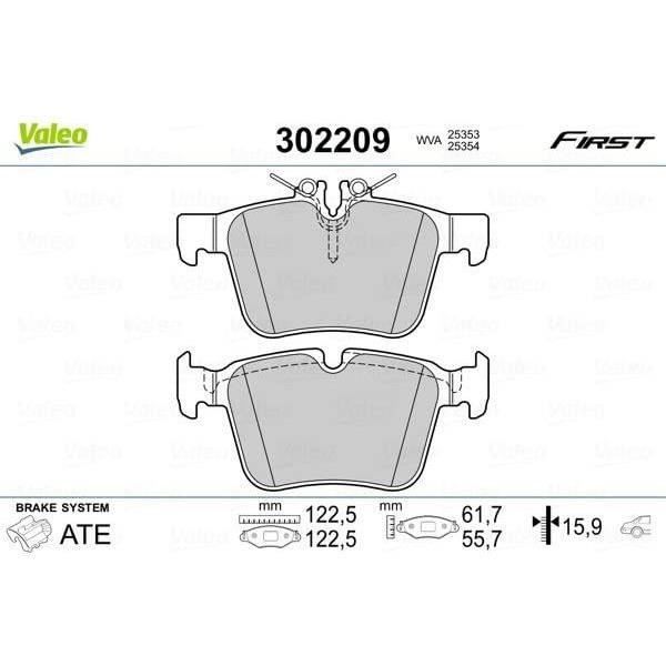 Plaquette de frein gamme first Mercedesc c-class 02.14> RR - VALEO - 302209