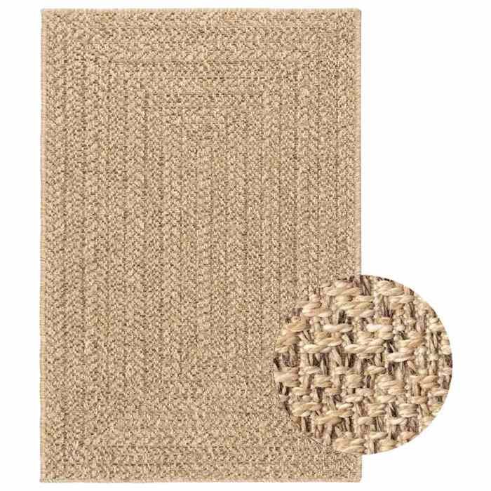 vidaXL Tapis 140x200 cm aspect jute intérieur et extérieur tapis dextérieur tapis de sol tapis dintérieur 364832