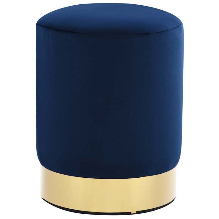 vidaXL Tabouret Bleu et doré Velours 28 x 36 cm 249833