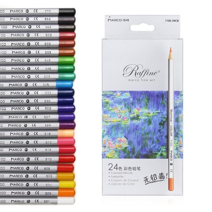 24 Couleurs Crayons De Couleur Marco Raffiné Crayons Dartiste Dessin Pour Jardin Secret Artiste Sketch Artiste Rédaction Manga C