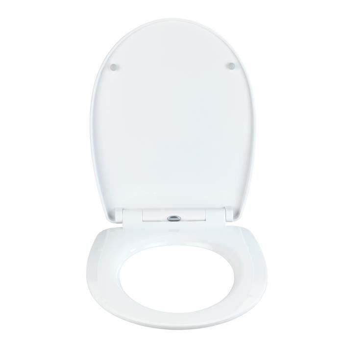 WENKO Abattant WC avec frein de chute, abattant WC original, Astera,  fixation inox, duroplast antibactérien, 38x45 cm, Multicolore