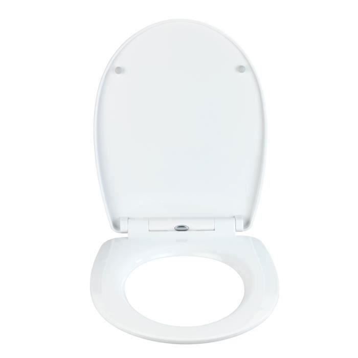 Abattant wc avec frein de chute fleur blanche - Cdiscount