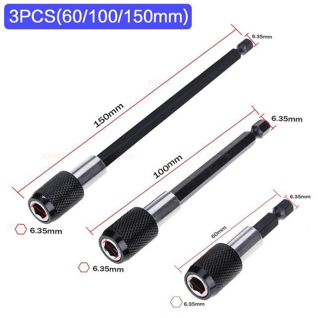 Lntyq 3Pcs Porte Embout Magnétique Extension de Vissage Tournevis, Tige d'Extension Magnétique 1