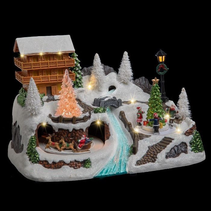 Cdiscount Village De Noel Village De Noel Chalet Lumineux Et Anime Cdiscount Maison