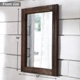 AAZZKANG Miroir mural rectangulaire rustique avec cadre en bois pour chambre &agrave; coucher, salle de bain258-1