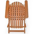 Chaise longue transat Adirondack en bois d'acacia bain de soleil jardin- pliable-1