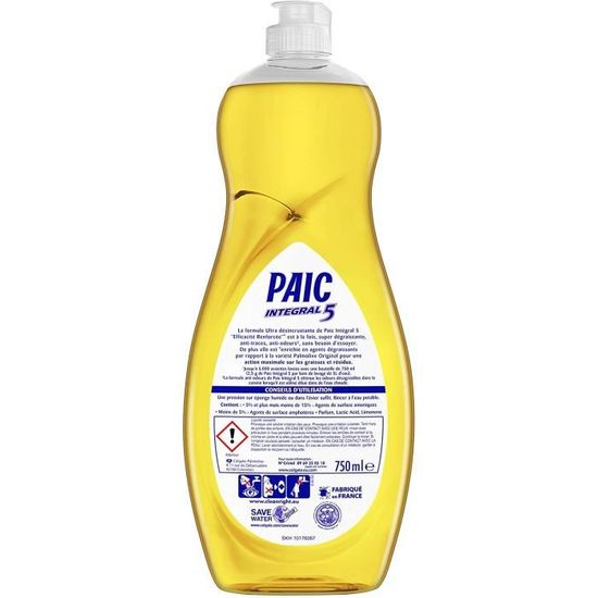 PAIC - Liquide Vaisselle Intégral 5 Efficacité Renforcée - Pour