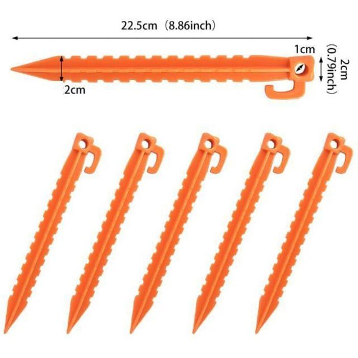 14 Pcs Sardines Piquet, Piquets de Tente en Acier Piquets de Fixation Sol Crochet- Idéal pour le jardin, le camping tentes - Sport