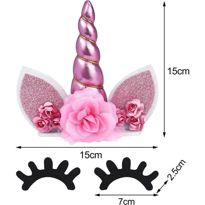 Serre-tête Licorne Avec écharpe D'anniversaire - Oreilles Et Fleurs, Pour Fille, Femme, Fête, Déguisement