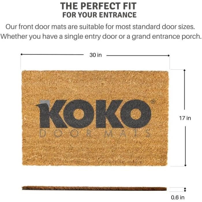 Paillasson Extérieur | Tapis Entree Exterieur, Fibre De Coco Avec Base