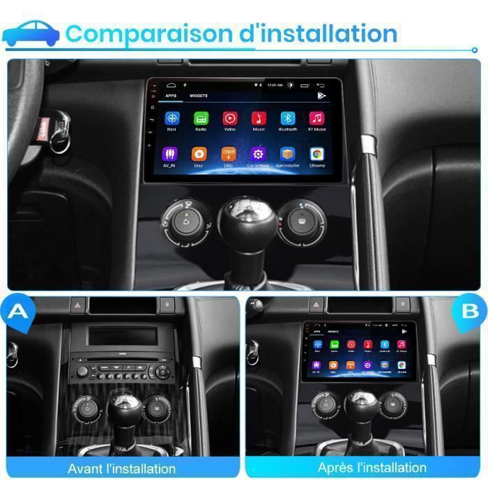 8Cœurs 4G 64G] Hikity Autoradio Android 15 pour Peugeot 3008 2009-2016 Carplay sans Fil Android Auto 9'' Poste Radio avec GPS Bluetooth WiFi RDS DSP 3 Écran Partagé SWC Caméra de Recul