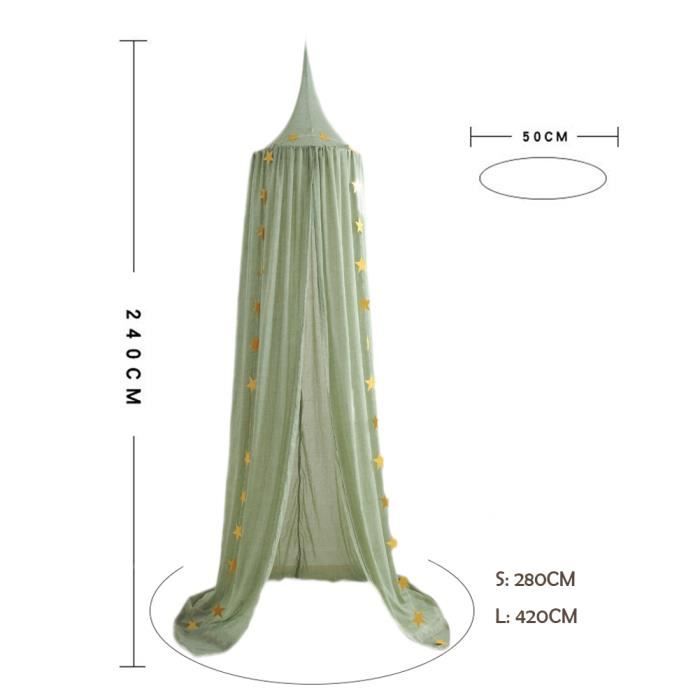 OldPAPA Ciel De Lit Enfant Dôme En Coton - Moustiquaire Princesse Pour Chambre Bébé Et Décoration