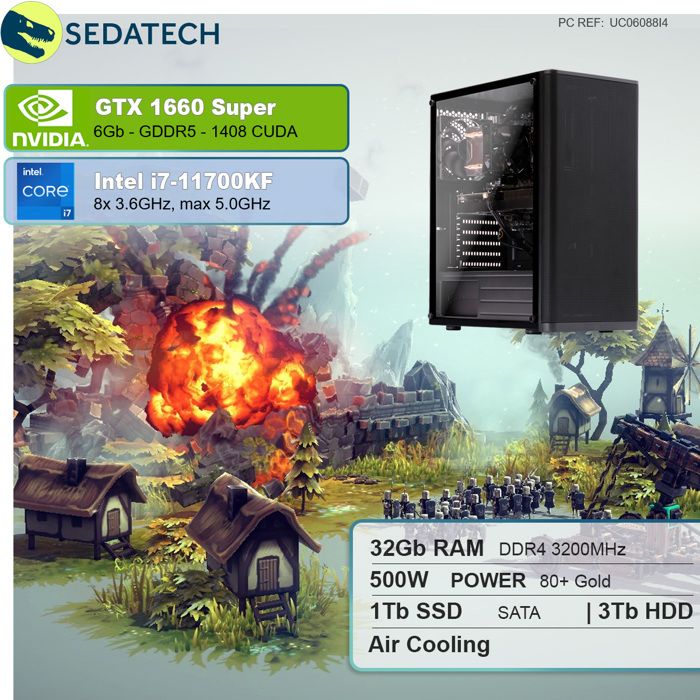 PC Gaming, Intel i7, GTX 1650, 500Go SSD NVMe1