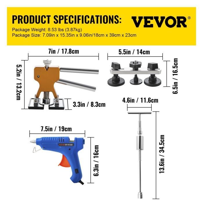 Kit de Débosselage Carrosserie Voiture Outil De Réparation Extracteur Bridge - C