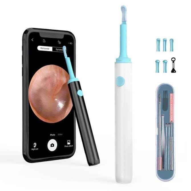 Kit de nettoyage des oreilles avec 6 cure-oreilles, otoscope avec lumière,  caméra auriculaire pour iPhone, iPad, téléphones Android : : Bébé  et Puériculture