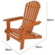 Chaise longue transat Adirondack en bois d'acacia bain de soleil jardin- pliable-2