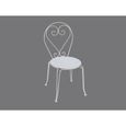 Ensemble table et chaises de jardin en métal façon fer forgé - GUERMANTES - Blanc - Solide et facile d'entretien-2