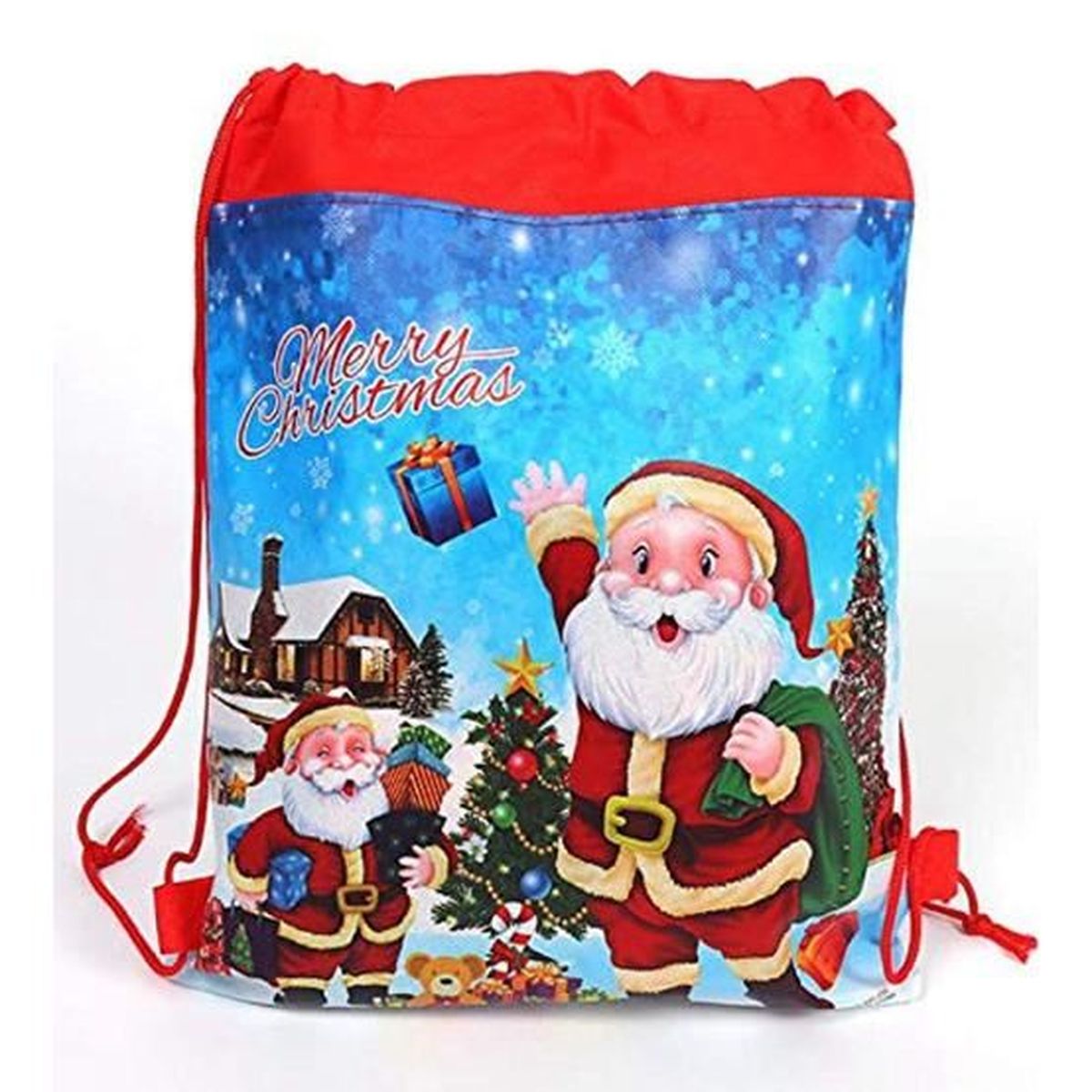 6 Sac De Cordon Hotte Du Pere Noel De Capacite Impeccable Y Glisser Tous Les Cadeaux Ideal Completer Un Deguisement De Pere Noel Cdiscount Jeux Jouets