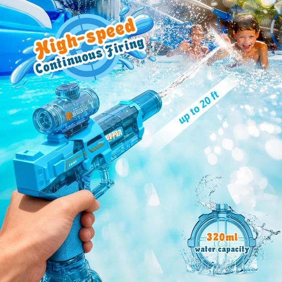 Pistolet à eau, sac à dos, pistolet à eau pour enfants, jouet avec réservoir d'eau de 2000 ml Pistolet à eau, sac à dos, pistolet à eau pour enfants, jouet avec réservoir d'eau de 2000 ml