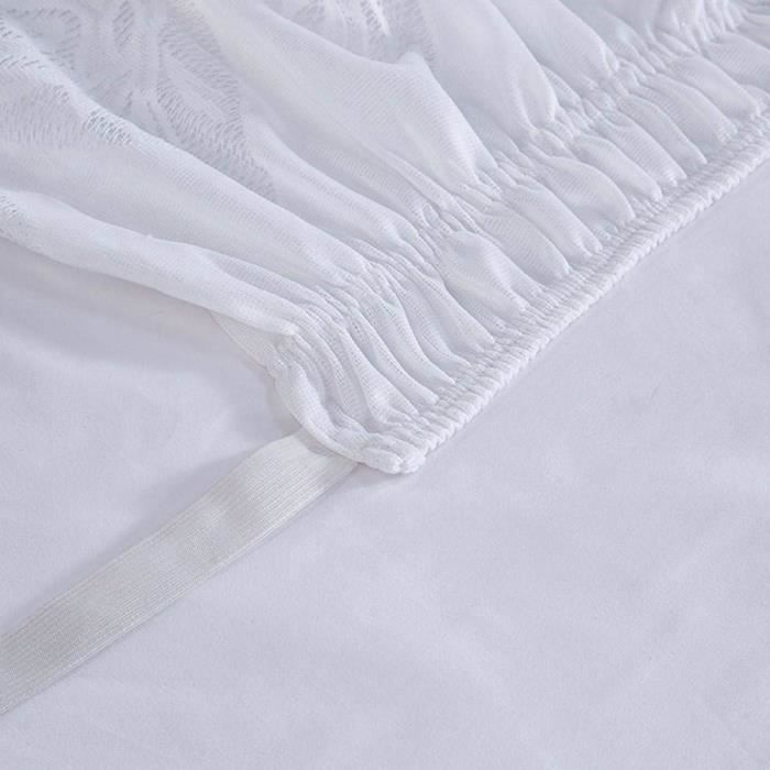 Jupe De Lit En Dentelle, Jupe De Lit En Dentelle élastique Simple à La Mode, Jupe De Lit à Taille élastique Réglable, Dentelle Jacquard, Impression Réactive (White A,100 * 200 38cm Jupe De Lit En Dentelle, Jupe De Lit En Dentelle élastique Simple à La Mode, Jupe De Lit à Taille élastique Réglable, Dentelle Jacquard, Impression Réactive (White A,100 * 200 38cm