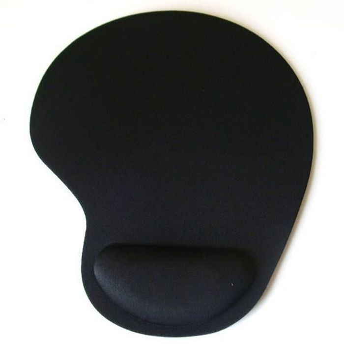 Delmkin Tapis De Souris Ergonomique Avec Repose-Poignet - Support Clavier Et Dessous De Verre - Noir Pour Bureau Et Gaming