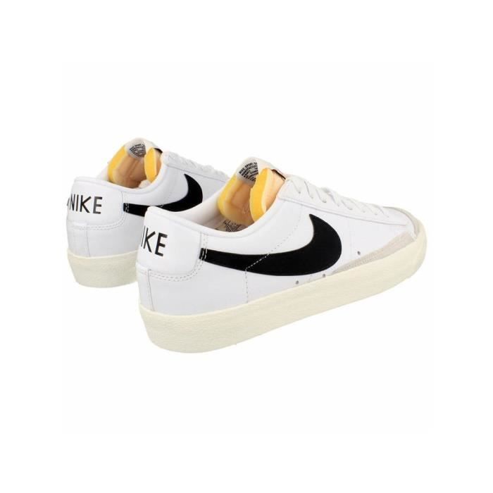 Baskets NIKE Blazer Low 77 Vintage Blanc Homme Adulte Cuir Lacets Blanc Cdiscount Chaussures